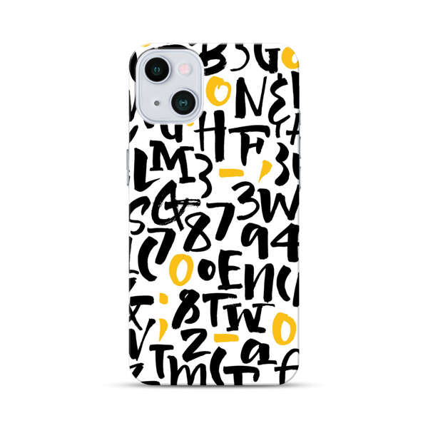 Abstract Typography Letter Number Pattern iPhone 13 Mini Hard Case
