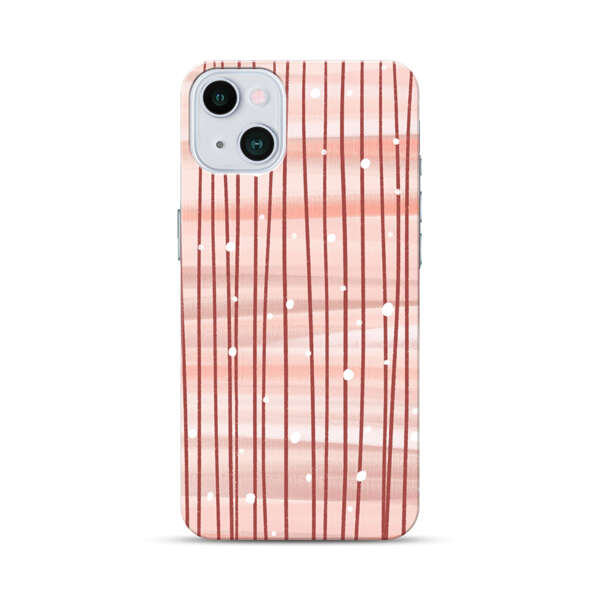 Abstract Vertical Lines Pink Pattern iPhone 13 Mini Hard Case