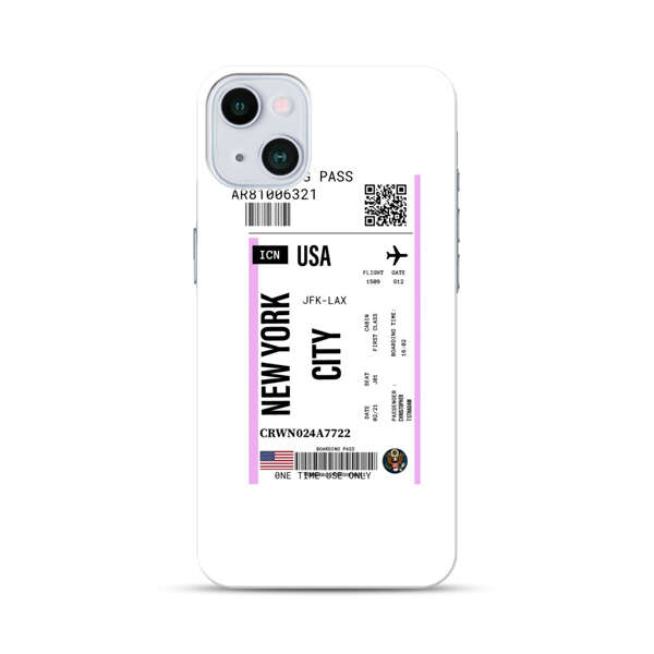 Boarding Pass New York City Flight Ticket iPhone 13 Mini Hard Case