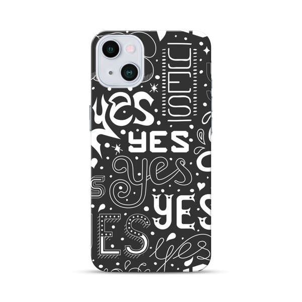 Bold Playful Typography Yes Pattern iPhone 13 Mini Hard Case