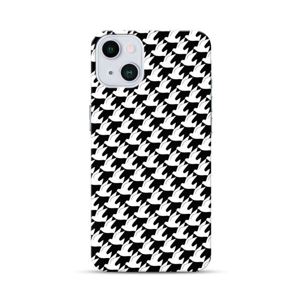 Classic Black and White Houndstooth Pattern iPhone 13 Mini Hard Case
