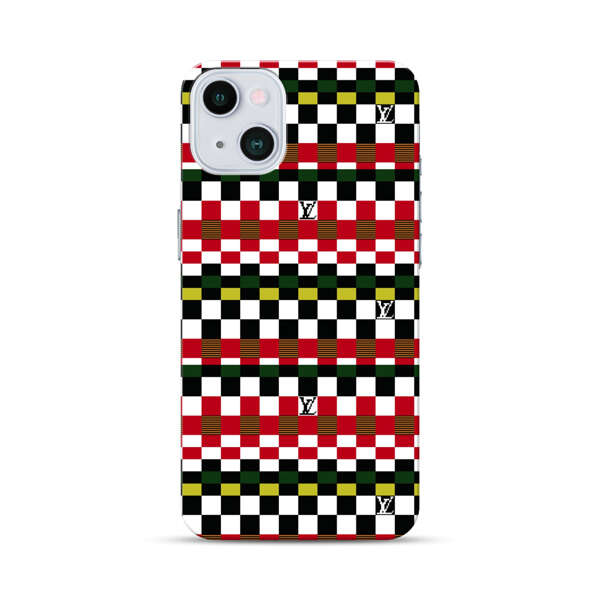 Colorful Checkerboard Stripes Pattern iPhone 13 Mini Hard Case