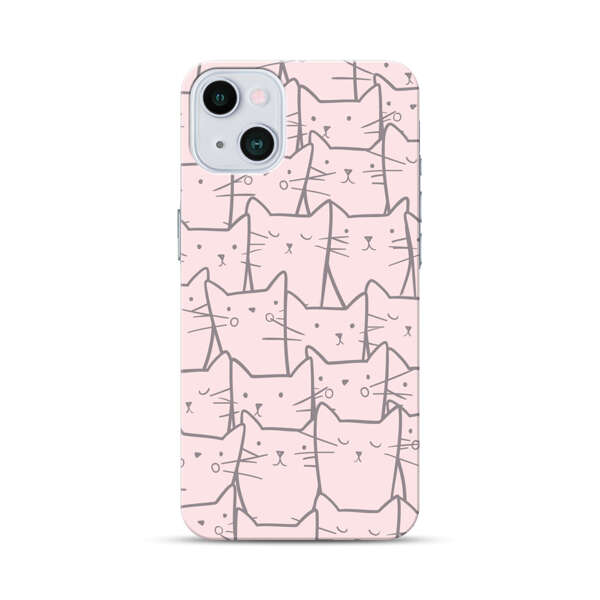 Cute Hand Drawn Cat Pattern iPhone 13 Mini Hard Case