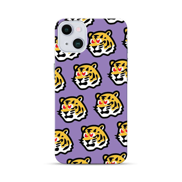 Cute Tiger with Heart Eyes Pattern iPhone 13 Mini Hard Case