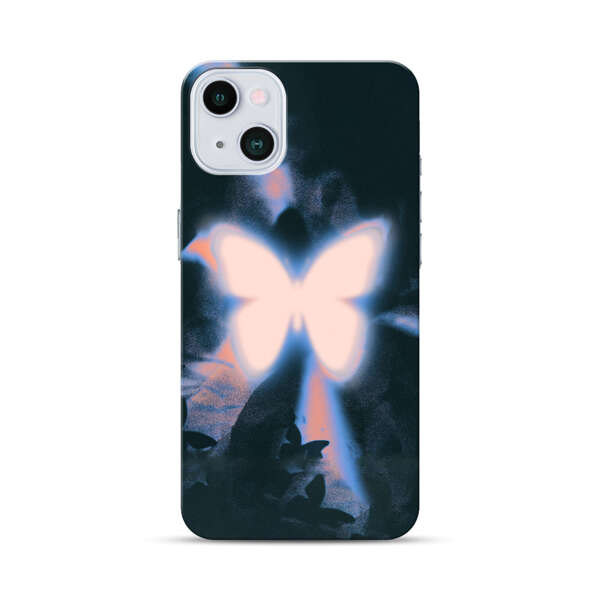 Glowing White Butterfly iPhone 13 Mini Hard Case