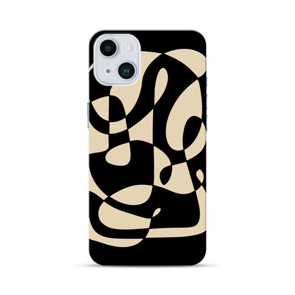 Modern Abstract Beige and Black Geometry iPhone 13 Mini Hard Case