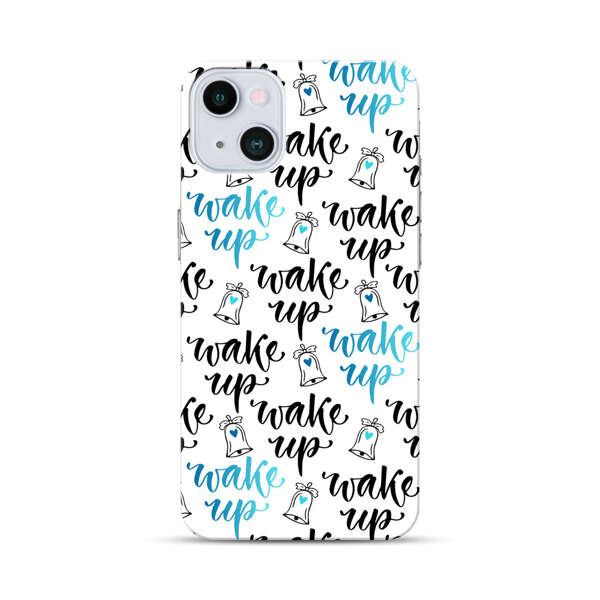 Motivational wake up call lettering pattern iPhone 13 Mini Hard Case