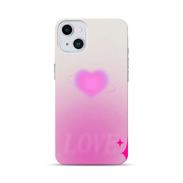 Pink Glowing Heart Love Sparkle iPhone 13 Mini Hard Case