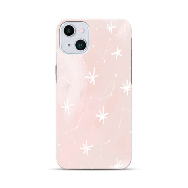 Pink Stars and Constellation Pattern iPhone 13 Mini Hard Case