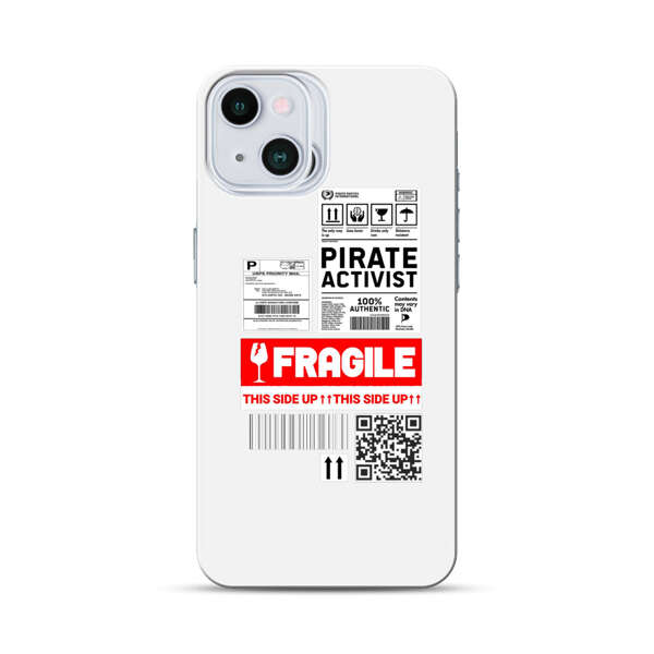 Pirate Activist Fragile Shipping Label iPhone 13 Mini Hard Case
