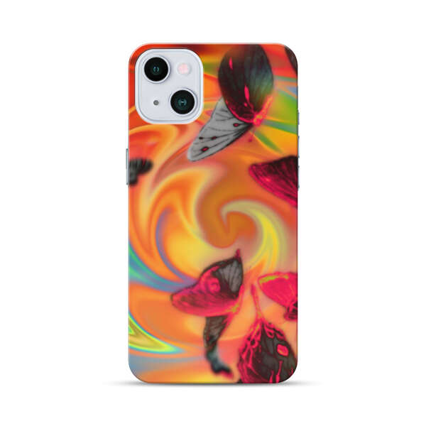 Psychedelic Butterflies Swirl iPhone 13 Mini Hard Case