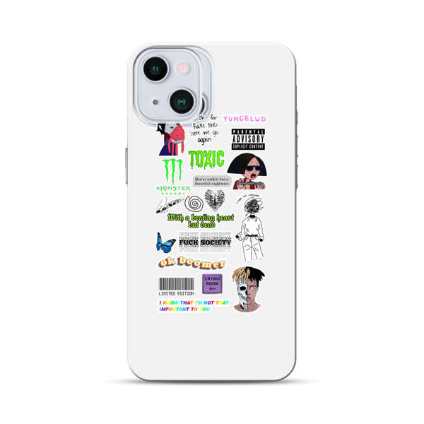 Sticker Collage Edgy Expressive Pop Culture iPhone 13 Mini Hard Case