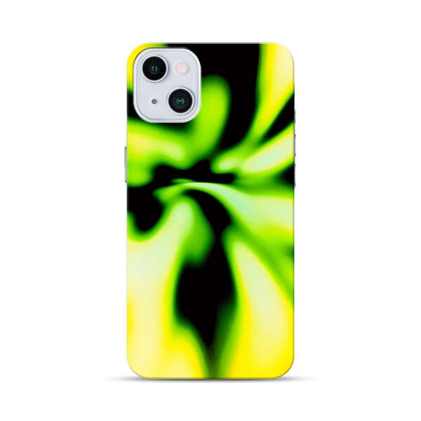 Vibrant Abstract Green and Yellow Swirl iPhone 13 Mini Hard Case