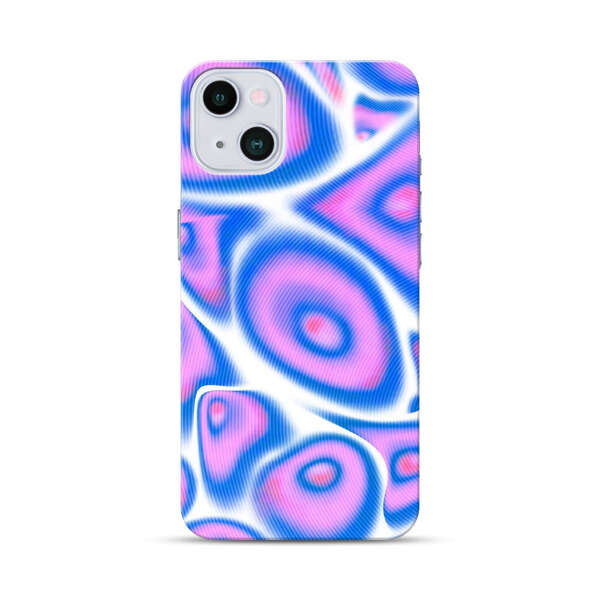 Vibrant Abstract Pink and Blue Swirl Pattern iPhone 13 Mini Hard Case
