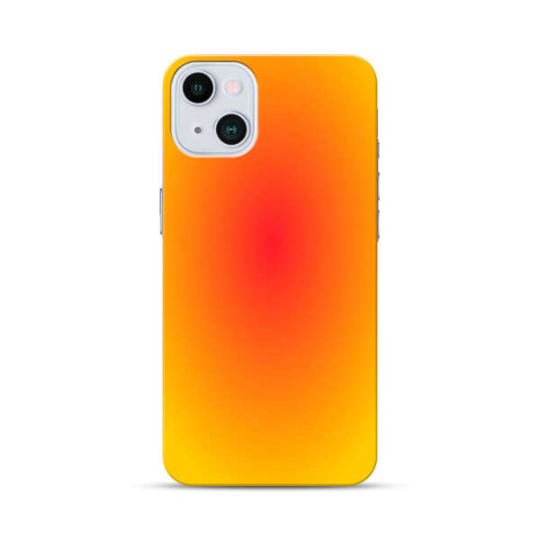 Vibrant Red Focal Point with Yellow Gradient Background iPhone 13 Mini Hard Case