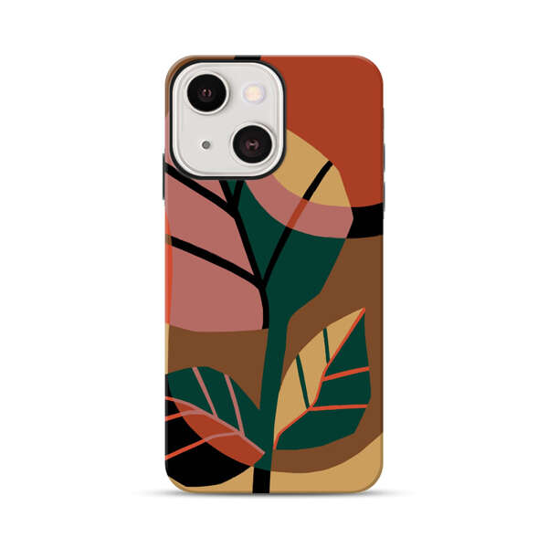 Abstract Geometric Leaves Design iPhone 13 Mini Impact Case