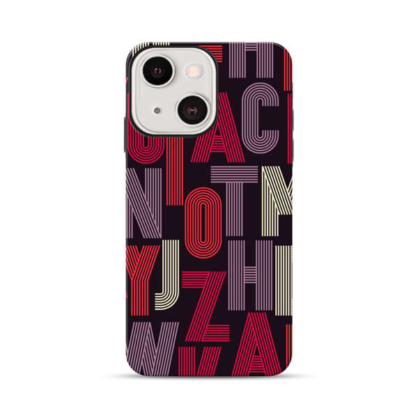 Abstract Letters Pattern iPhone 13 Mini Impact Case