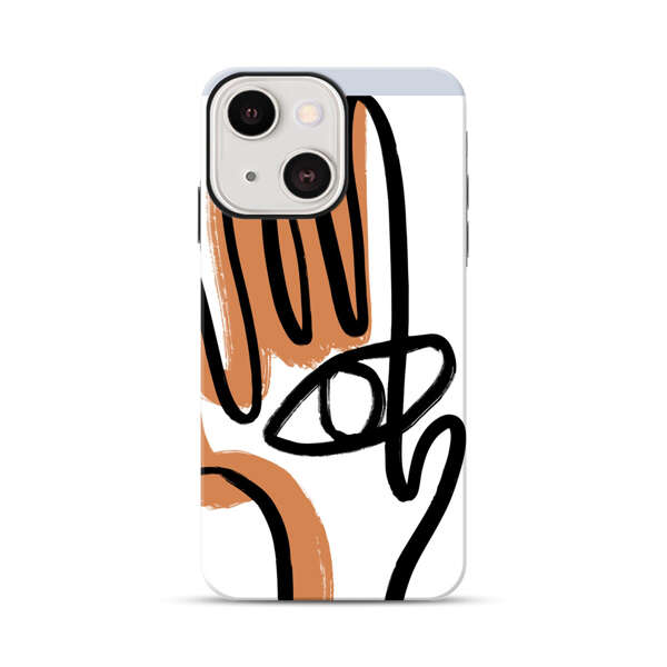 Abstract Minimalist Hand with Eye iPhone 13 Mini Impact Case