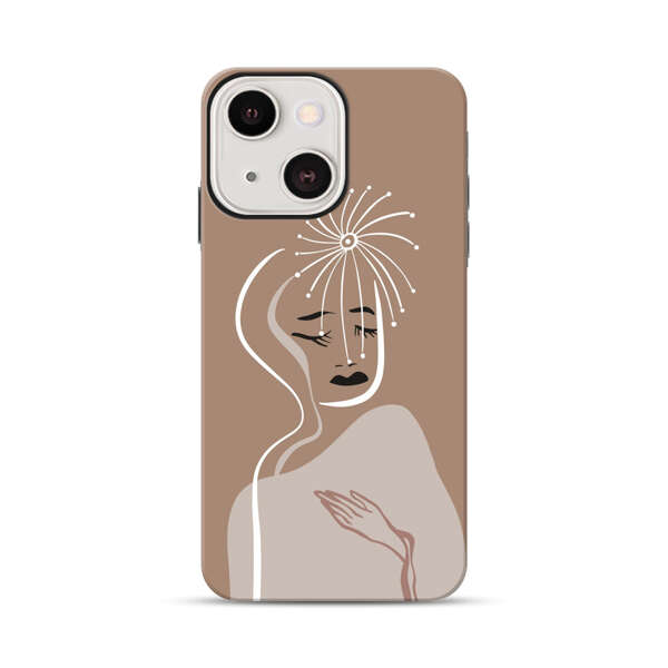 Artistic Abstract Portrait with Serene Face iPhone 13 Mini Impact Case