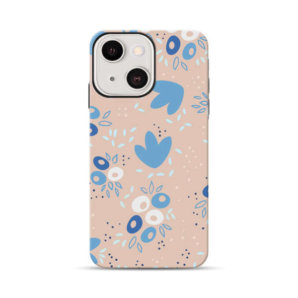 Blue Floral Pattern iPhone 13 Mini Impact Case