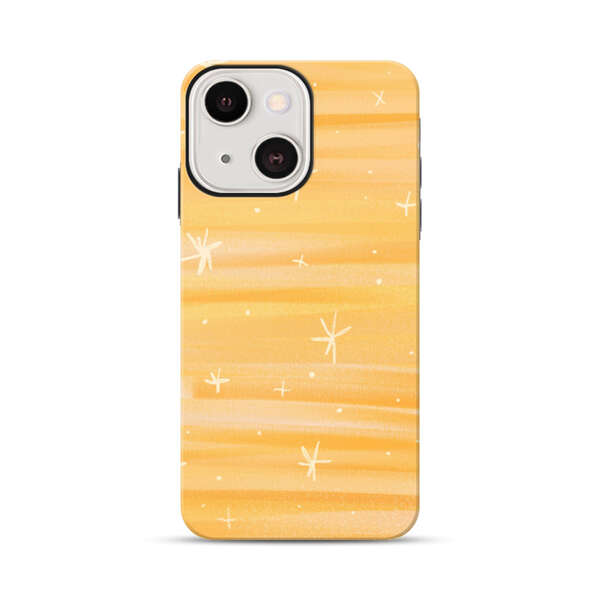 Bright Orange Star Pattern iPhone 13 Mini Impact Case