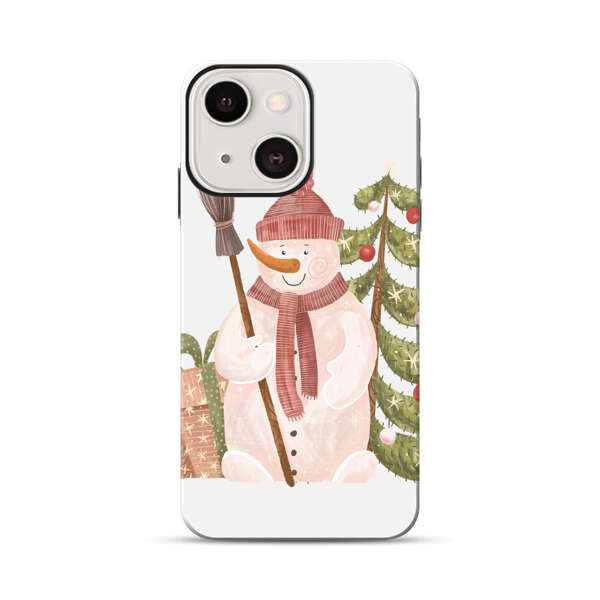 Charming Winter Snowman Illustration iPhone 13 Mini Impact Case