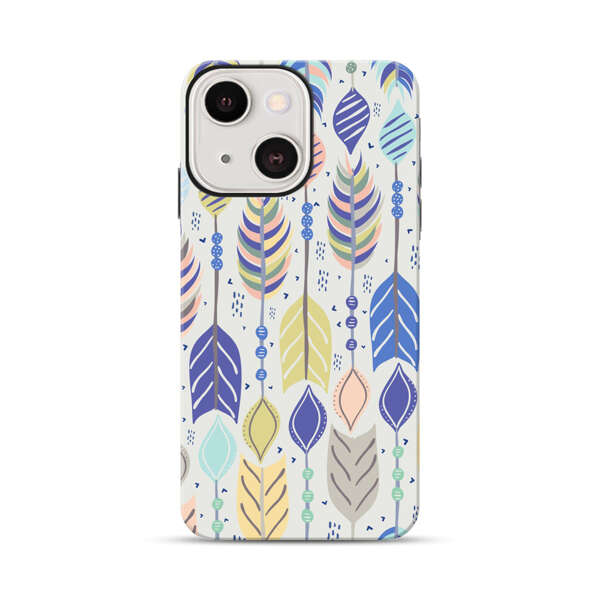 Colorful Feathers Pattern Pastel iPhone 13 Mini Impact Case