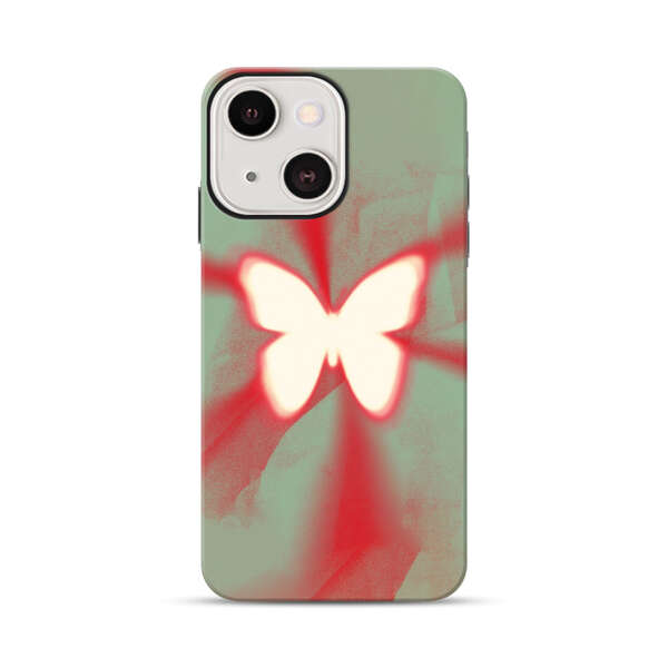 Glowing White Butterfly Abstract Radiant Design iPhone 13 Mini Impact Case