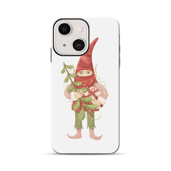 Holiday Gnome with Mistletoe and Gift iPhone 13 Mini Impact Case