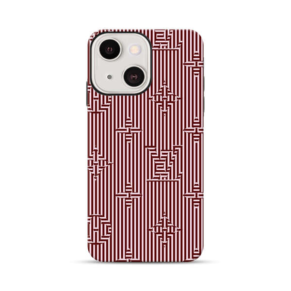 Intricate Geometric Striped Pattern iPhone 13 Mini Impact Case
