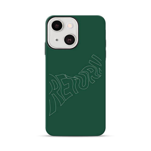 Minimalist Green Wavy Return Text iPhone 13 Mini Impact Case