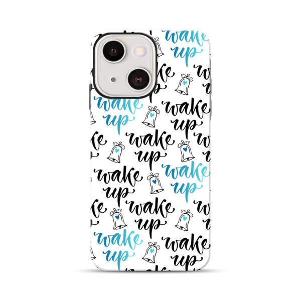Motivational wake up call lettering pattern iPhone 13 Mini Impact Case