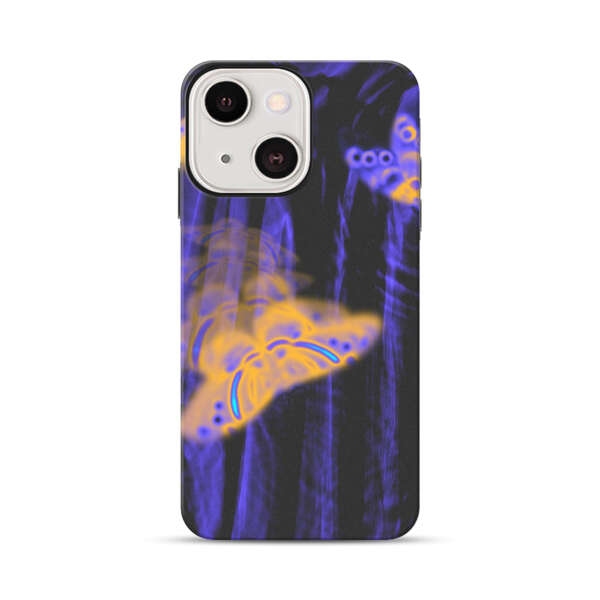 Neon Glowing Butterflies iPhone 13 Mini Impact Case