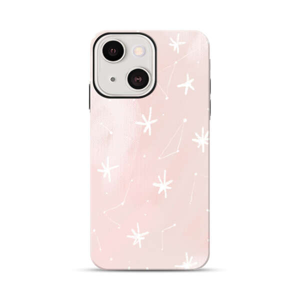Pink Stars and Constellation Pattern iPhone 13 Mini Impact Case