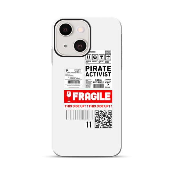 Pirate Activist Fragile Shipping Label iPhone 13 Mini Impact Case