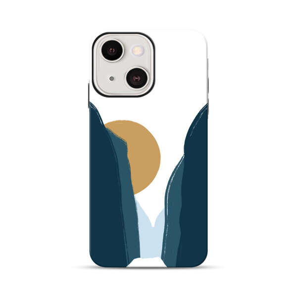 Sunset Between Dark Cliffs iPhone 13 Mini Impact Case