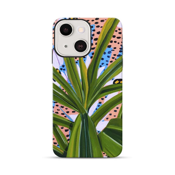 Tropical Leaves Abstract Pattern iPhone 13 Mini Impact Case