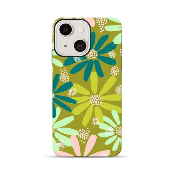 Vibrant Floral Daisy Pattern iPhone 13 Mini Impact Case