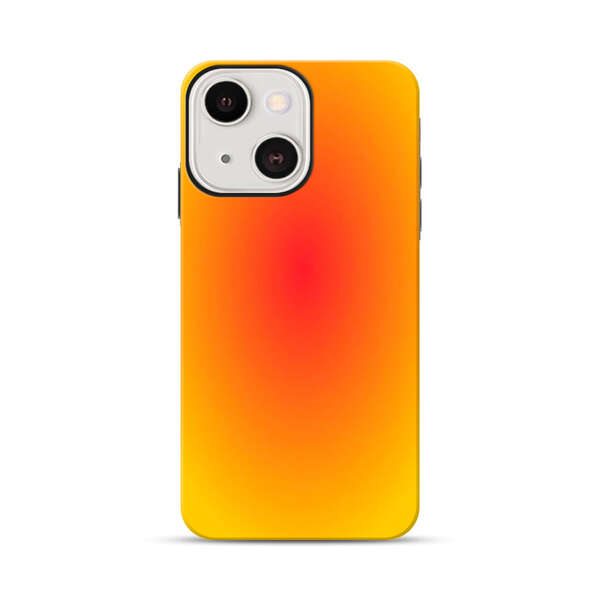 Vibrant Red Focal Point with Yellow Gradient Background iPhone 13 Mini Impact Case