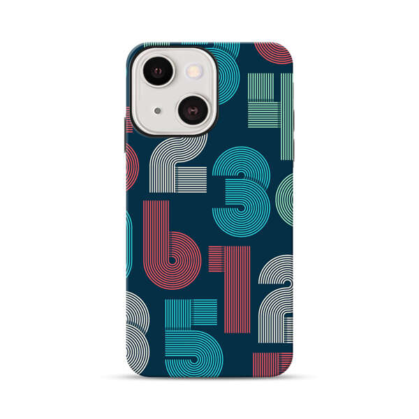 Vibrant Seamless Pattern of Colorful Stylized Numbers iPhone 13 Mini Impact Case