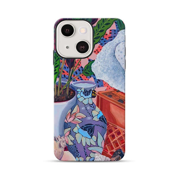 Vibrant Still Life with Plants and Vase iPhone 13 Mini Impact Case