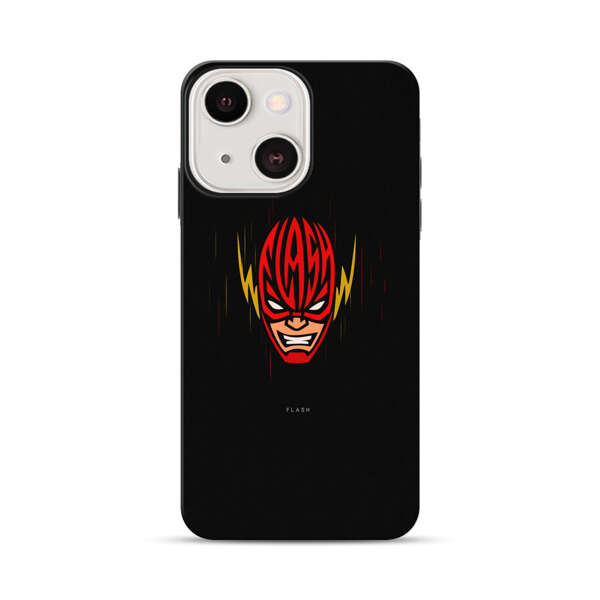 Vibrant Superhero Face with Lightning Bolts iPhone 13 Mini Impact Case