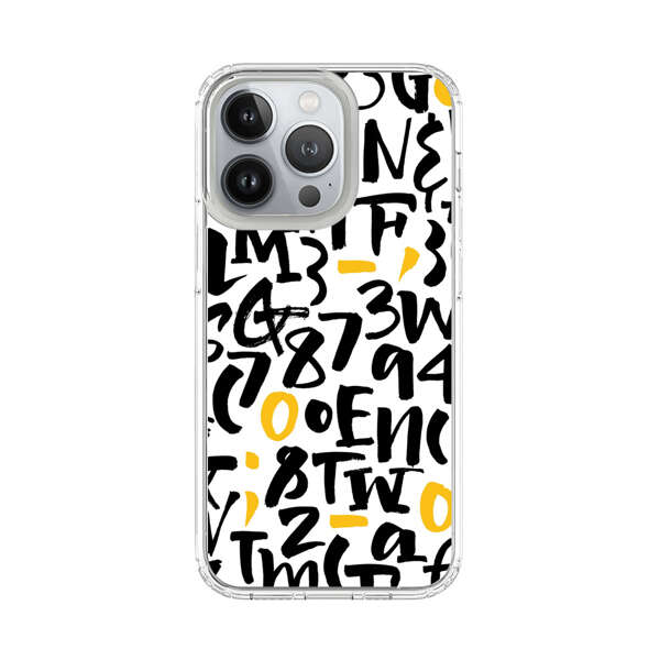 Abstract Typography Letter Number Pattern iPhone 13 Pro Case