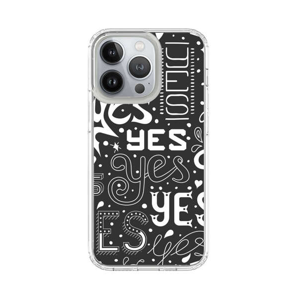 Bold Playful Typography Yes Pattern iPhone 13 Pro Case