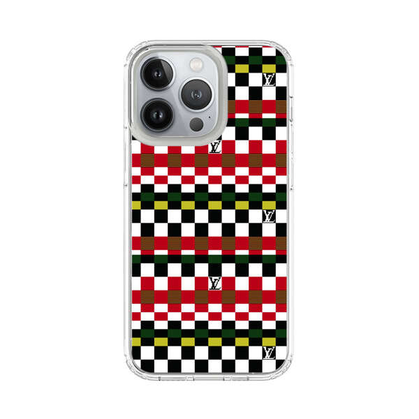 Colorful Checkerboard Stripes Pattern iPhone 13 Pro Case