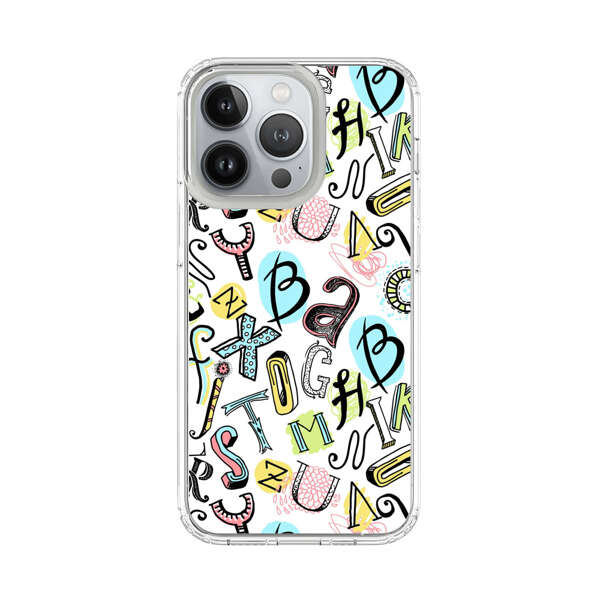 Colorful Scattered Alphabet Letters Pattern iPhone 13 Pro Case
