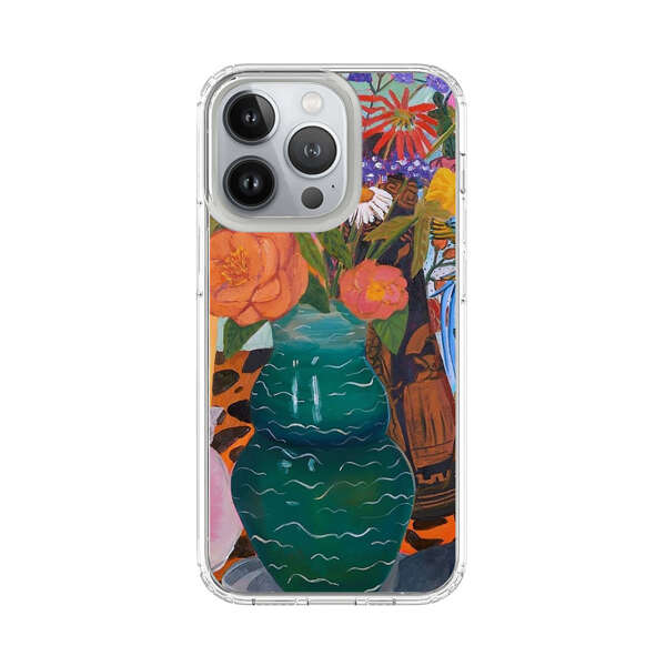 Colorful Still Life with Flower Vases and Shell iPhone 13 Pro Case