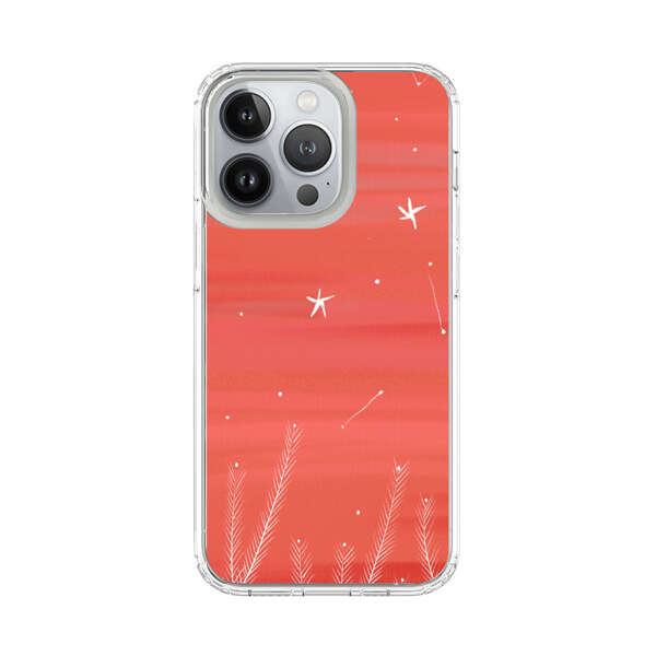 Coral Night Sky with Stars and Plants iPhone 13 Pro Case