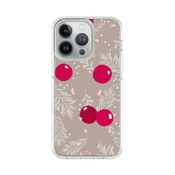 Cranberries and pine branches holiday pattern iPhone 13 Pro Case