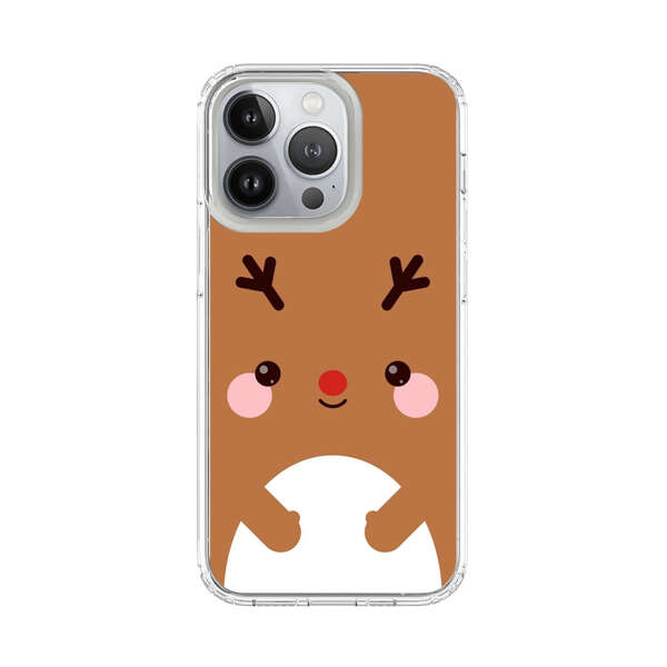 Cute Minimalist Reindeer Cartoon iPhone 13 Pro Case